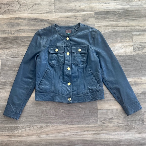 VINTAGE Ralph Lauren | Cropped Lamb Leather Jacket - Picture 2 of 5